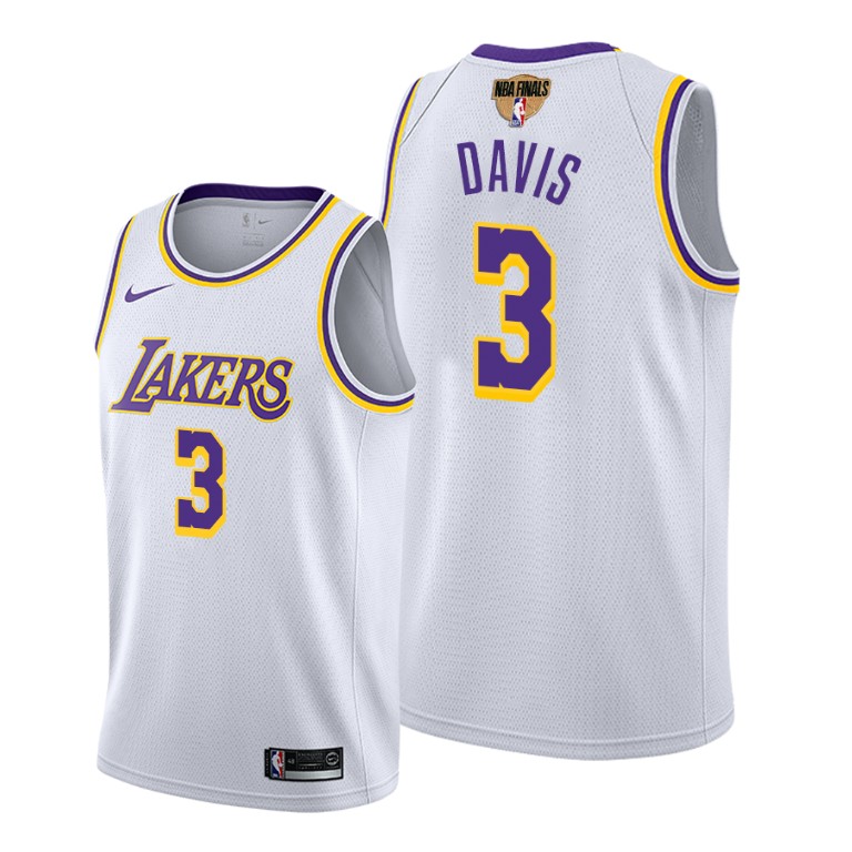 Men's Los Angeles Lakers White #3 Anthony Davis 2020 Finals Bound Association Edition Stitched Jersey